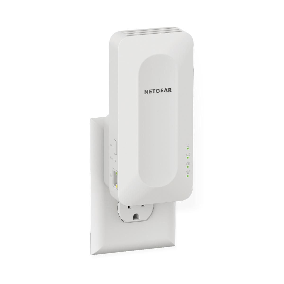 Netgear EAX15 WiFi 6 WLAN Mesh Repeater AX1800 (WLAN Verstärker bis zu 100 m² & 20 Geräte, Dual-Band WiFi Geschwindigkeit bis 1800 MBit/s, 100% abwärtskompatibel, Smart Roaming)
