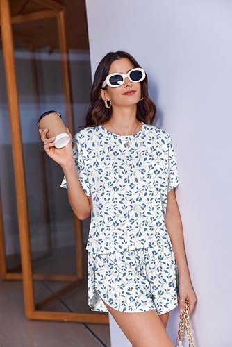 Image of Ekouaer Womens Pajama Sets Sexy Lounge Sets Side Split Short Pj Sets Cute Pjs 2 Piece Comfy Sleepwear Loungewear