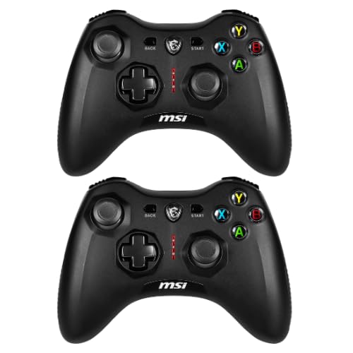 MSI Force GC30 V2 2-Pack Edition Wireless Gaming Controllers, Dual Vibration Motors, Dual Connection Modes, Interchangable D-Pads, Compatible with PC & Android, Black by msi - Used condition - US$62.58