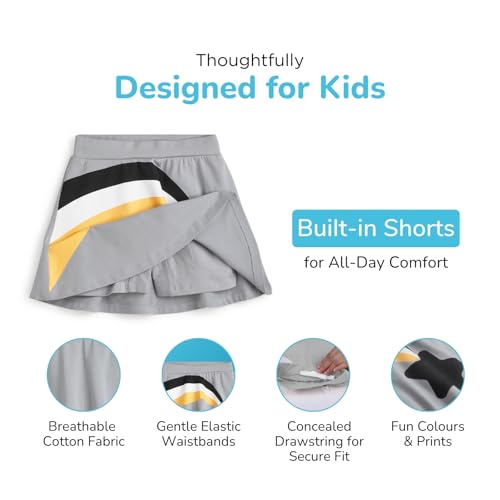 Image of YouGotPlanB Cotton Skater Skirt for Girls | Pack of 1 | Ages 3-16 Years | Attached Inner Shorts | Ideal for Sports & Play