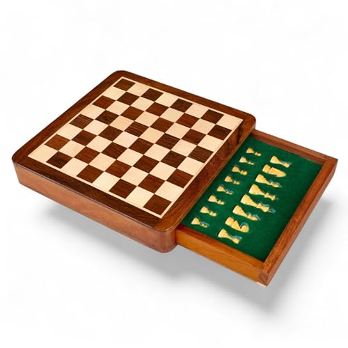 Jeu d'échecs magnétique 10 pouces en bois de rose pour vos voyages en famille