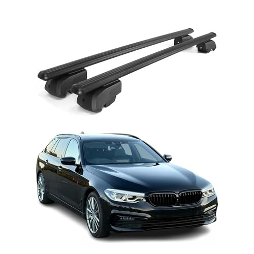 OMAC Dachträger Grundtäger kompatibel mit BMW 5er Touring G31 2017-2023 Aluminium 75kg Schwarz 2tlg Geschlossene Reling für Fahrradträger, Dachboxen, Skiträger Abschließbar OMAC Dachträger Grundtäger kompatibel mit BMW 5er Touring G31 2017-2023 Aluminium 75kg Schwarz 2tlg Geschlossene Reling für Fahrradträger, Dachboxen, Skiträger Abschließbar