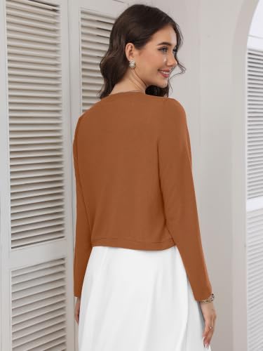 Image of Heymoments Women's Long Sleeve Shrug Sweater Cropped Cardigan for Dress