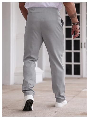 Floerns Men's Classic Fit Dress Pants Plicated Pleated Zipper Performance Suit Pants2