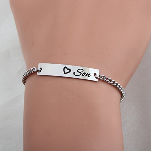 Image of WUSUANED Sn&Daughe&Mommy Bracelet Baptism Bracelet Mom Family Bar Bracelet Set Gift for New Mom&Newborn