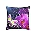 Niedliche dekorative Kissenbezüge, Orchidee, Schmetterling, Blasen und Sterne, weiche Kissenbezüge, Heimdekoration, quadratisch, 45,7 x 45,7 cm
