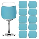 sourcing map 12 fundas para copas de vino en blanco de sublimación, reutilizables, de neopreno, aisladas, protector para copas de vino para bebidas frías, suministros de adornos de sublimación, color