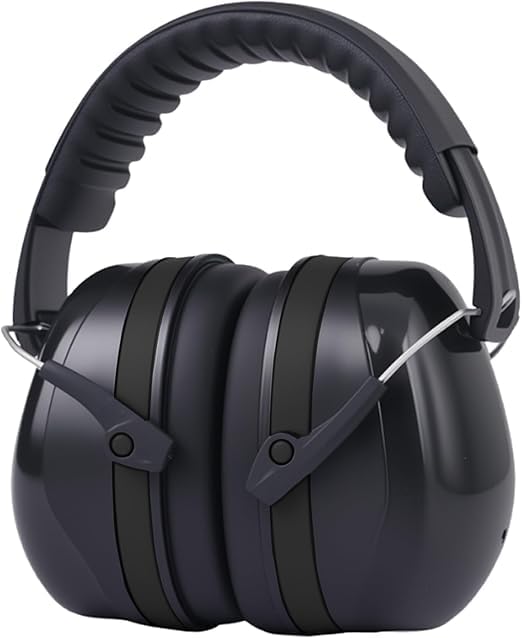 JITIFAZH Gehörschutz für Erwachsene, Faltbar, SNR 34dB, Geräuschstündungskopfhörer für Erwachsene/Kinder, Lärmschutz Kopfhörer für Baustelle Gartenarbeit schießsport (Schwarz)
