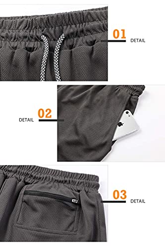 Surenow 3 Pack Mens Athletic Gym Shorts Quick Dry Workout Lightweight Shorts 2 in 1 Running Shorts for Men with Pockets4