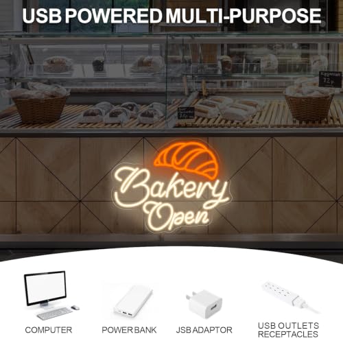 Image of Bakery Open Neon Sign Dessert Shop Business Bar Open Welcome Led Light