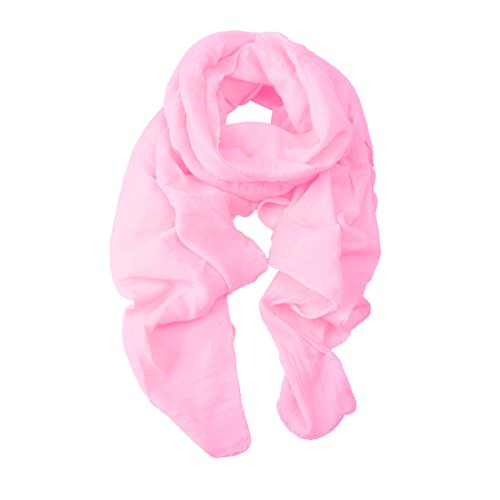 EccA Womens Scarf Linen Cotton Blended Fabric Solid Color