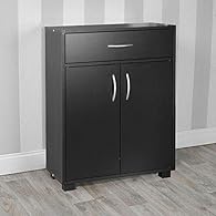 Freestanding Cabinet Includes 1 Drawer and 2 Doors Self-assembly required (Instructions Included) Option Of 3 Colours: White, Black, Oak