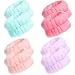 Chuangdi 4 Pairs Wrist Bands for Washing Face Wrist Spa Microfiber Wash Towel Band Scrunchies Absorbent Wristbands Sweatband for Women Prevent Liquid from Spilling (Candy Color)