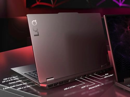 Image of Lenovo LOQ Gaming Laptop, 15.6 inch FHD 144Hz Display, 8-core Intel Core i5-12450HX Processor, GeForce RTX 2050, 16GB DDR5, 512GB SSD, Wi-Fi 6, Ethernet, USB-C, HDMI, Backlit Keyboard, Windows 11 Home