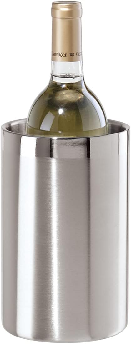 OGGI Stainless Steel Double Wall Wine Cooler - Insulated Tabletop Chiller for White Wine &amp; Champagne, Fits Most Standard Sized Bottles (Pack of 6)