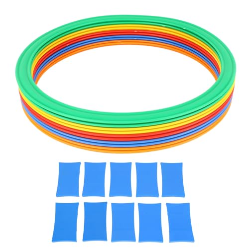 Kids Sports Speed Ring Set 10 Rings 10 Buckles Increased Agility Outdoor Rings Toy M 28cm, for Speed and Agility Practice Games, Garden Backyard Outdoor Games