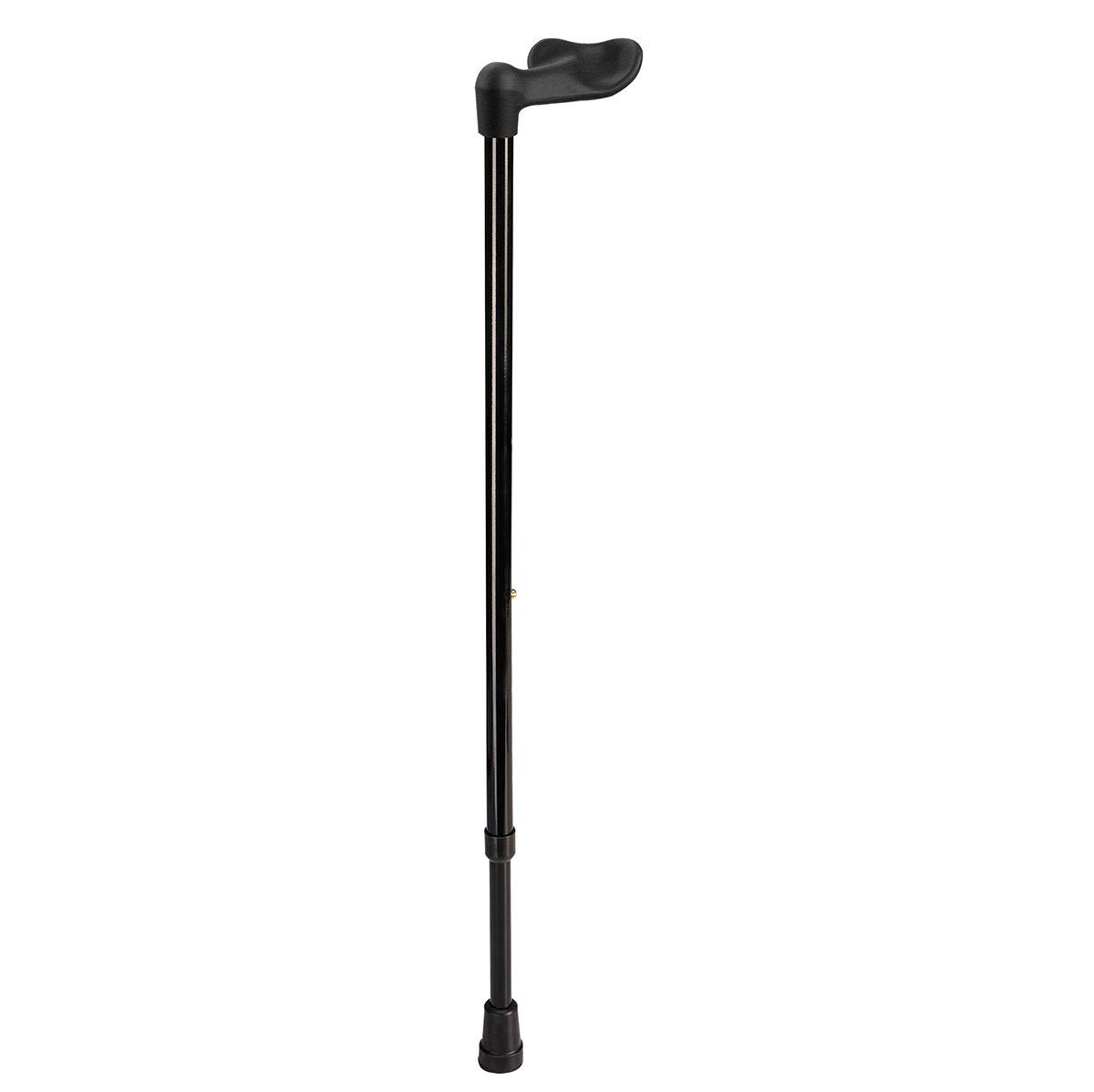 Fischerstock, anatomisch rechts Druckknopfverst,schwarz, Gehstöcke