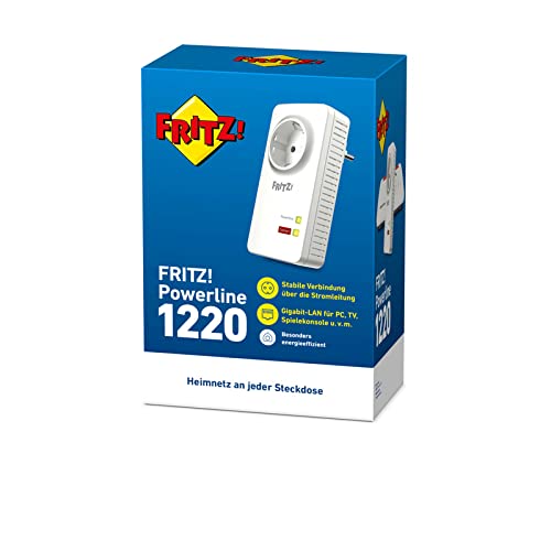 AVM FRITZ!Powerline 1220 Adapter (ethernet, 1.200 MBit/s, 2 x Gigabit-LAN, ideal für NAS-Anwendungen und HD-Streaming) - Image 4