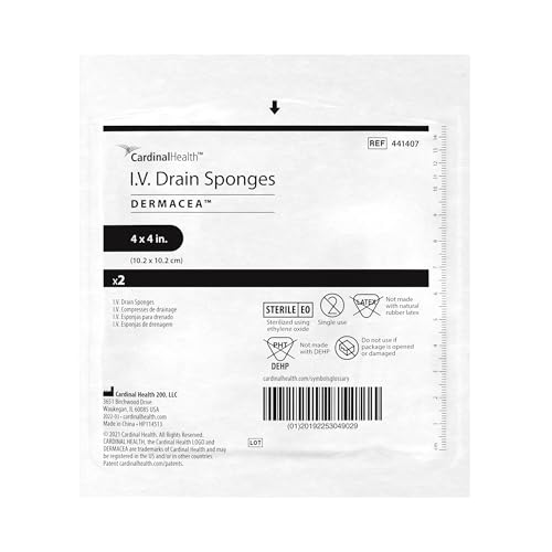 Cardinal HealthTM DermaceaTM Standard Non-Woven Drain Gauze Sponge, Sterile, 4 x 4IN, 6 Ply, 441407, Case of 600 miniatura 2