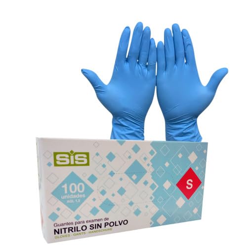 Guanti Nitrile senza polvere - Spedizione 24h - Monouso resistente senza polvere dispositivo medico ipoallergenico senza lattice | Medici chef, estetiste, tatuatori, uso alimentare (1000, S)