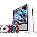 QYJH-shelf bracket Caja Blanca ATX Mid-Tower con 5 Ventiladores RGB - Panel de Vidrio Templado USB 3.0 - Caja para Juegos de PC Caja para computadora de visualización panorámica con Marco Abierto