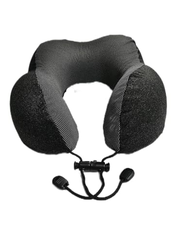 YOWOCHUNG Series U-Shape Travel Pillow 100% Pure Memory Foam Neck Pillow Airplane for Traveling,Car, Train,Napping,Traveling,Washable Cover (Grey)