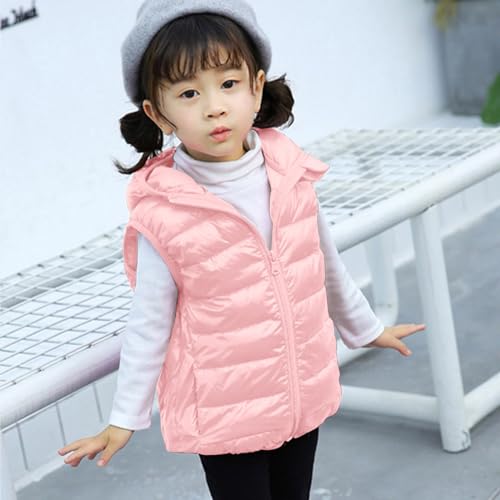 Boys Girls Puffer Vest Kids Basic Solid Sleeveless Hooded Down Jacket Quilted Zipper Waistcoat Fall Winter Outerwear3