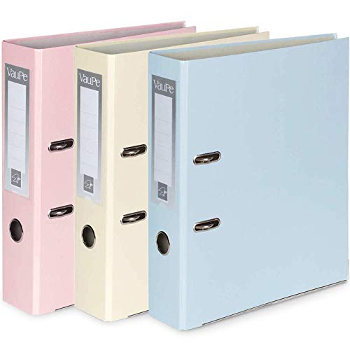 OfficeCentreu00ae - Archivadores de documentos (tamaño A4, 75 mm, 3 unidades), color pastel