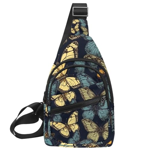 Sac à dos à bandoulière papillon multicolore 30x18cm mixte