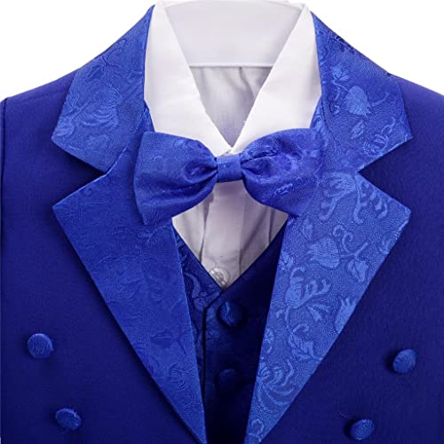 Image of Dressy Daisy Boys Classic 5-Piece Jacquard Tuxedo Suit, Black White Blue