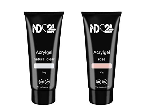Poly Acryl Gel Tube Set - Clear + Rose (2 x 30g) – Bild 3