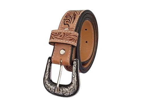 Kids Or Young Adults Western Belt Tooled Hand Finished Genuine Leather Belt For Girls and Boys 40IS0054