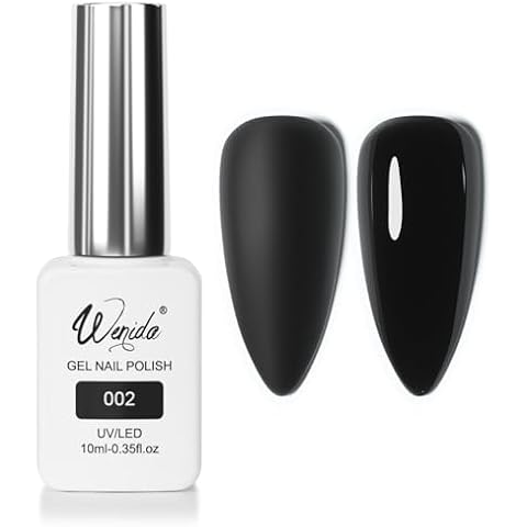 Wenida Black Gel Nail Polish, 10ml Soak Off UV/LED perfect for at-home Nail Art DIY manicures and pedicures at home or in the salon. It makes an excellent gift for women Cover