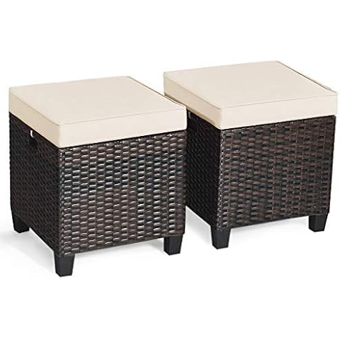 Tangkula Outdoor Patio Ottoman Cover