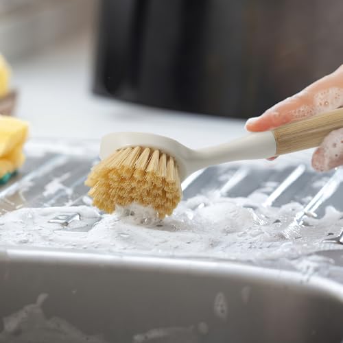 Image of DEBETOOL 4-Pack Dish Brush, Built-in Scrubber with Handle