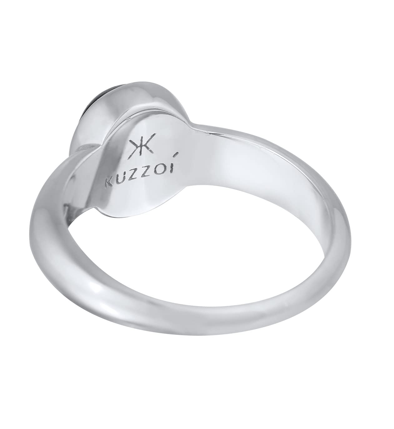 Kuzzoi Siegelring Herrenring mit Onyx Stein Schwarz 925 Silber poliert | massiver Silberring mit Edelstein Ring für Männer in der Ringgröße 60 - 66