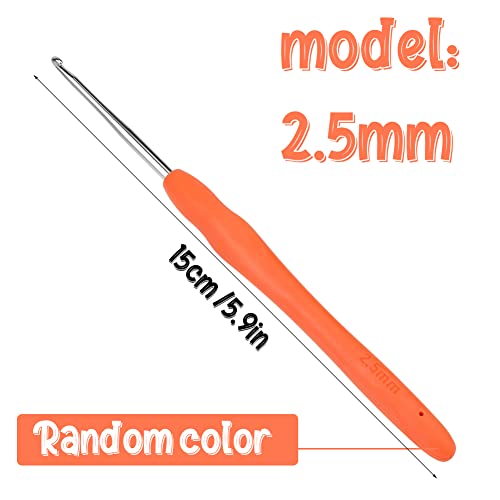 Image of Crochet Hook, 2.5 mm Ergonomic Crochet Hook, Crochet Needles for Arthritic Hands, Knitting Needles with Soft Handle Beginners and Experienced Hobbyists (2.5 mm)