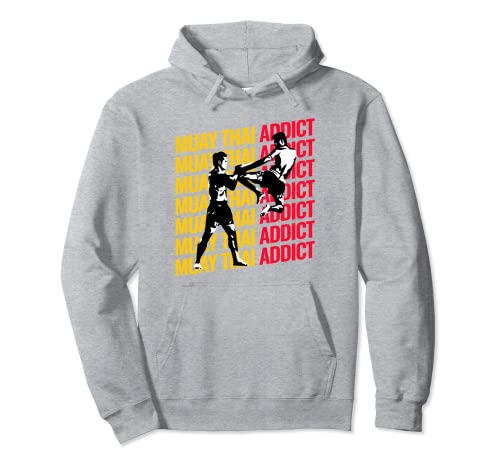 Muay Thai Addict Kickboxing Gym MMA Training presente camisola com capuz, cinza, S