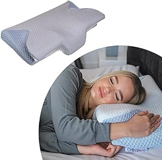 Ortholove Orthopaedic Side Sleeper Pillow Contoured Ergonomic Pillow with Comfort Wings for Arms Neck/Shoulder Pain use for Side/Back/Stomach Sleepers with Removable Washable Cover
