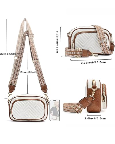 Quilted Crossbody Bags Purse for Women Small Vegan Leather Shoulder Handbags Purses with Two Straps3