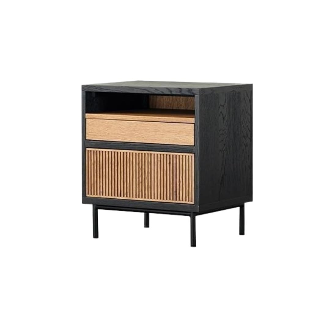 BHGFYXBS Side Tables Bedroom Nordic Simple Bedside Table Bedroom Storage Cabinet Black Side Table Solid Wood Bedside Table Bedside Tables