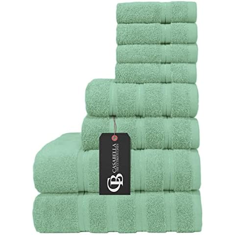 CASABELLA 8 Pc Seafoam Towel Set Cover