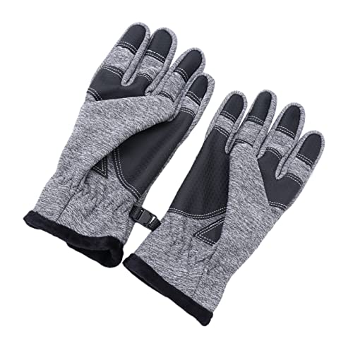 FOMIYES Guantes De Pantalla Táctil Impermeable Dedo Tocar Ciclismo Térmico Acolchado Exterior Deporte Adulto Agua Guantes De Invierno para Bicicleta Guantes En Bicicleta Gris