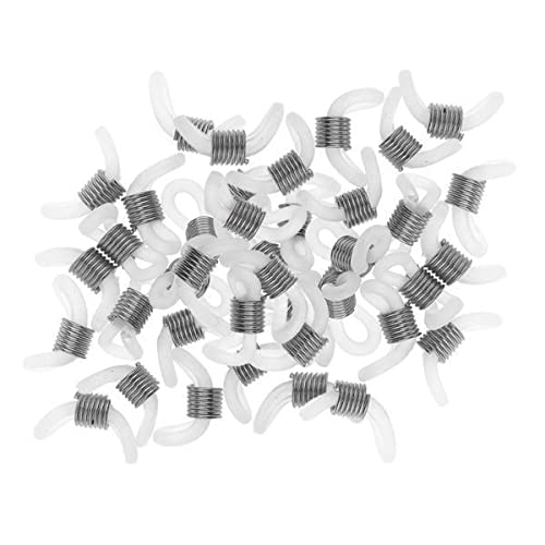 ATORSE 2x50Pcs Rubber Metal Ends Connectors Retainers Holder for Eyeglass Chain Silver-image-30