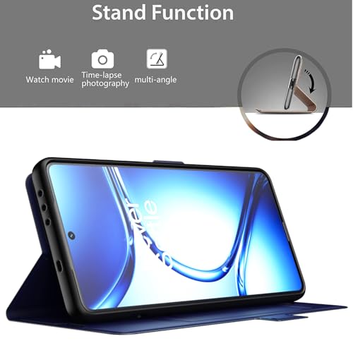 Image of Kapa Noble Slim Magnetic Leather Flip Case Cover for OnePlus 13 | Card Holder Stand Flip Wallet Case (Blue)