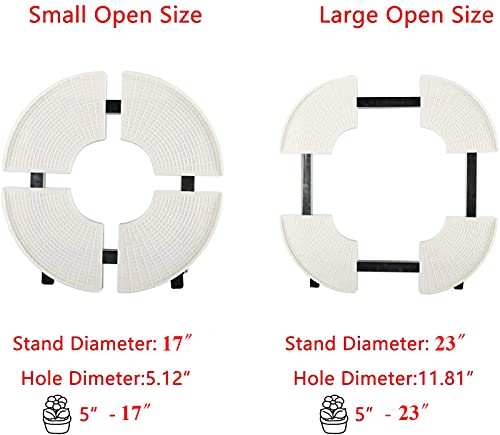 Hyddnice Adjustable Plant Stand With Dual Wheels, 7" To 20" Flower Pot Stand Heavy Duty Plant Removable Indoor And Outdoor (White) #TOP4