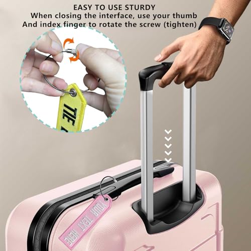 Customzied Luggage Tags for Travel Suitcase,Personalized Travel Suitcases Labels Tags Loops, Embroidery Baggage Tags to Quickly Spot Travel Bag Suitcase,1pc4