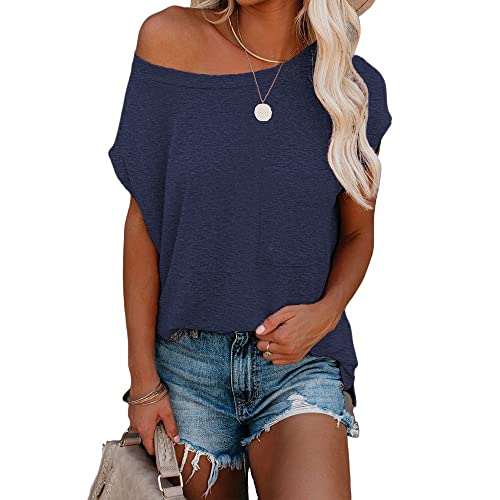 Image of CNFUFEN Short /Long Sleeve T Shirts for Women Fashion Casual Summer Lightweight Solid Trendy Tops