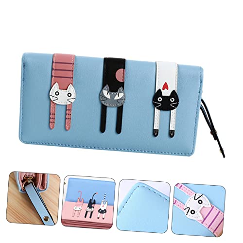 Pu Cartoon Cat Purse for Women Compact Zip Wallet for Cash and Cards Cute Wallet for Everyday Use3