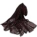 Zldhxyf Foulard noir avec fleurs pour femme - Foulard à pois - Foulard long imprimé doux en soie - 160 x 50 cm - Écharpe et gants pour femme, rose vif, taille unique